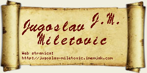 Jugoslav Miletović vizit kartica
